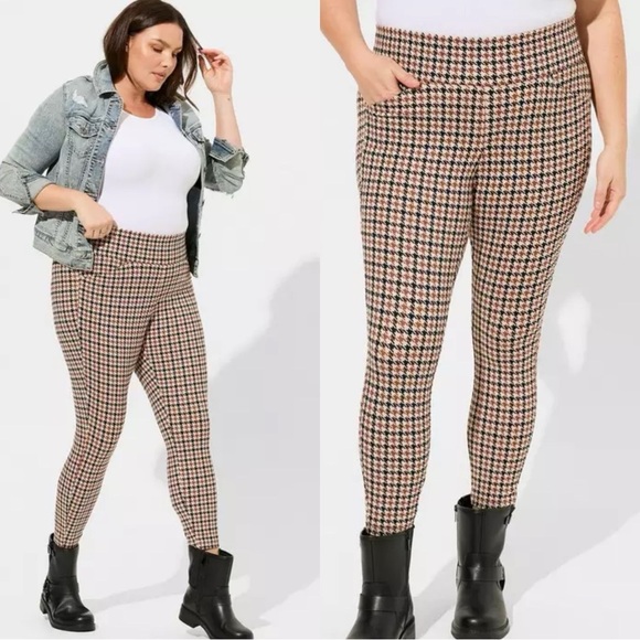 Torrid Houndstooth Pixie Luxe Ponte Skinny Pant Size 1 - Picture 1 of 10